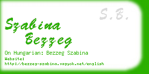 szabina bezzeg business card